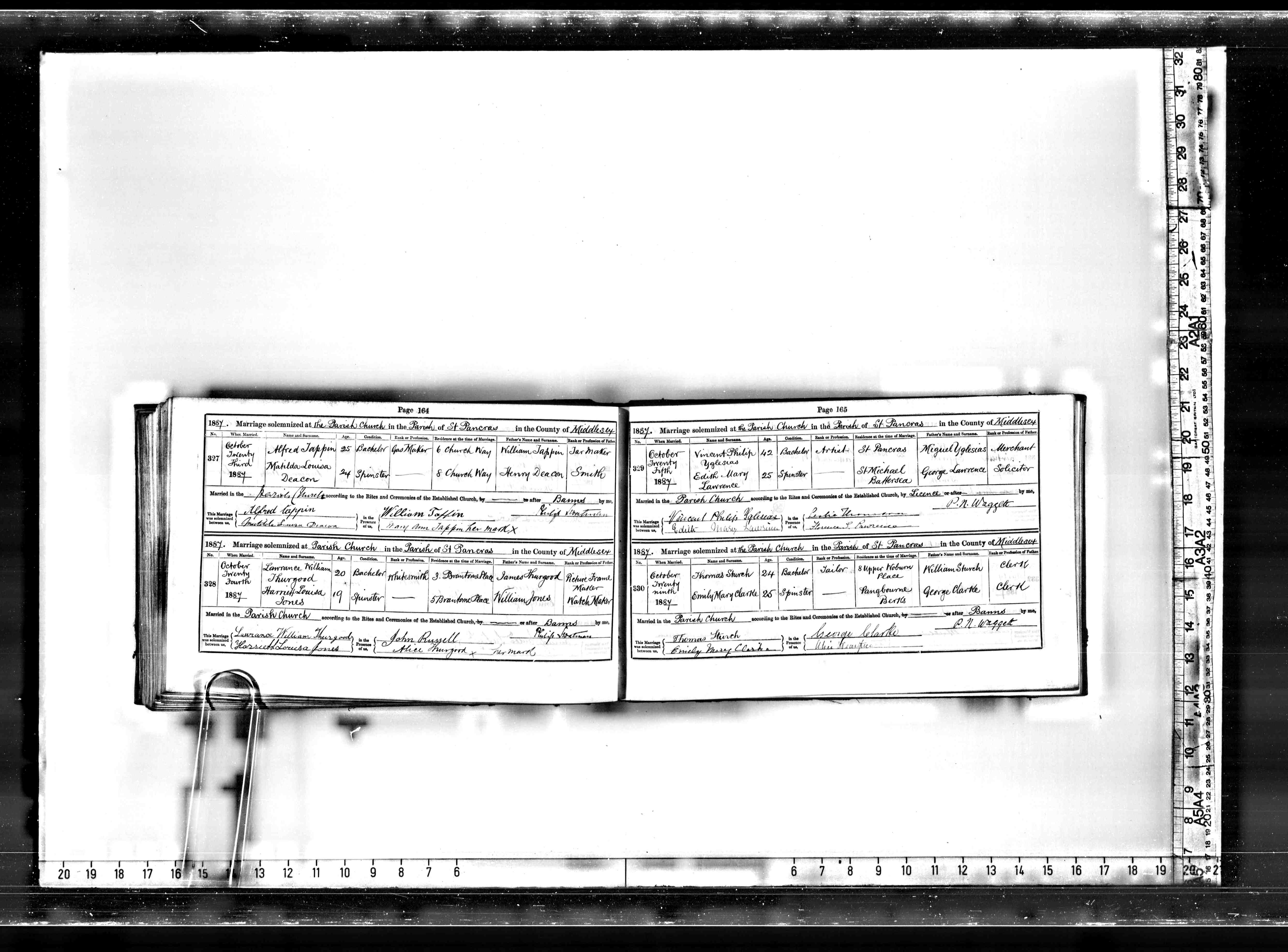 1887 marriage of Matilda Louisa Deacon to Alfred Tappin